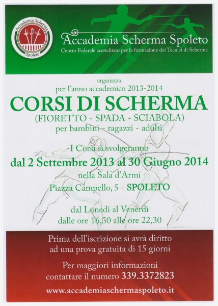 Corsi di Scherma Anno Accademico 2013/2014